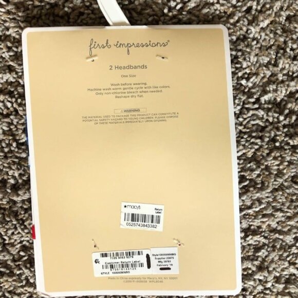 NWT First Impressions 2 Piece Headbands - Picture 2 of 3